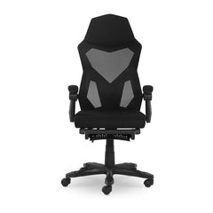 Gamer Gear Gaming Office Chair with Extendable Leg Rest, Black Fabric Upholstery