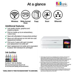 Epson EcoTank Photo ET-8550 Wireless Wide-format Color All-in-One Supertank Printer with Scanner, Copier, Ethernet and 4.3-inch Color Touchscreen