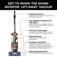 Shark LA455 Rotator Pet Pro Lift-Away Upright Vacuum with Self-Cleaning Brushroll HEPA Filter, Floor