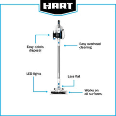 HART 20-Volt Cordless Stick Vacuum Kit, Over 40 minutes of runtime (R)