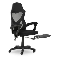 Gamer Gear Gaming Office Chair with Extendable Leg Rest, Black Fabric Upholstery