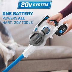 HART 20-Volt Cordless Stick Vacuum with Brushless Motor Technology, (1) 4.0Ah Lithium-Ion Battery (2x Power)