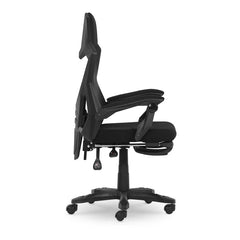 Gamer Gear Gaming Office Chair with Extendable Leg Rest, Black Fabric Upholstery