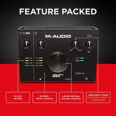 M-Audio - Complete Recording Bundle - USB Audio Interface, Microphone, Shock mount, Cable, Headphones and Software Suite - AIR 192|4 Vocal Studio Pro