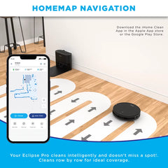 iHome AutoVac Eclipse Pro 3-in-1 Robot Vacuum and Vibrating Mop, Homemap Navigation