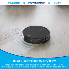 iHome AutoVac Eclipse Pro 3-in-1 Robot Vacuum and Vibrating Mop, Homemap Navigation