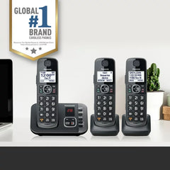 Panasonic 3-Handset Expandable Cordless Phone System with Answering System - KX-TG3833M