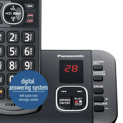 Panasonic 3-Handset Expandable Cordless Phone System with Answering System - KX-TG3833M