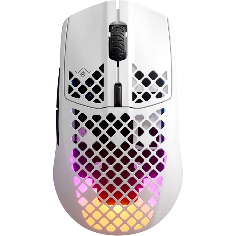 SteelSeries Aerox 3 Super Light Honeycomb Wireless RGB Optical Gaming Mouse - USB-C - Snow