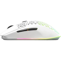 SteelSeries Aerox 3 Super Light Honeycomb Wireless RGB Optical Gaming Mouse - USB-C - Snow