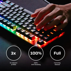 HyperX Alloy Origins Core - Tenkeyless Mechanical Gaming Keyboard, Software Controlled Light & Macro Customization, Compact Form Factor, RGB LED Backlit, Tactile HyperX Aqua Switch