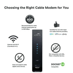 ARRIS SURFboard (16x4) DOCSIS 3.0 Cable Modem/ AC1900 Dual-Band Wi-Fi Router, Approved for Xfinity Comcast, Cox, Charter and Most Other Cable Internet Providers for Plans up to 300 Mbps. (SBG6950AC2)