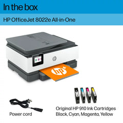 (New - Open Box) HP OfficeJet 8022e All-in-One Wireless Color Inkjet Printer - 6 Months Free Instant Ink with HP+