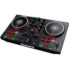 Numark Beginners Party Mix II - DJ Controller Set with Built-In Lights, Mixer for Serato Lite and Algoriddim Pro AI