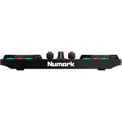 Numark Beginners Party Mix II - DJ Controller Set with Built-In Lights, Mixer for Serato Lite and Algoriddim Pro AI