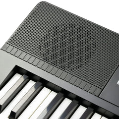 RockJam 61-Key Black Electronic Keyboard Piano with Sheet Music Rest, Piano Note Stickers & Lessons