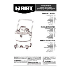 HART 16 Gallon 6 Peak HP Poly Wet/Dry Vacuum, VOC1612PF 3701