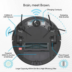 Ionvac SmartClean 2000 Robovac - WiFi Robotic Vacuum with App/Remote Control, New