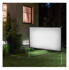 onn. 100" Portable Indoor/Outdoor 16:9 Theater Projection Screen, Detachable Legs, White, 100024196