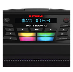 ION Audio Party Boom FX Portable Bluetooth Speaker with LED Lighting, Black, iPA101A