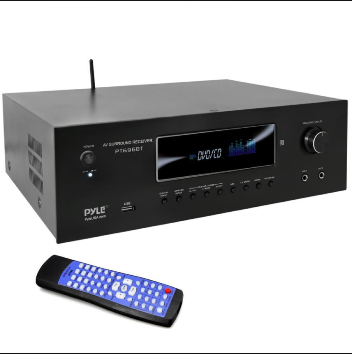 Pyle  PT696BT.7 Wireless BT Streaming Home Theater Receiver - 5.2-Ch Surround Sound Stereo Amplifier System with 4K Ultra HD Support, HDMI/MP3/USB/AM/FM Radio (1000 Watt MAX)