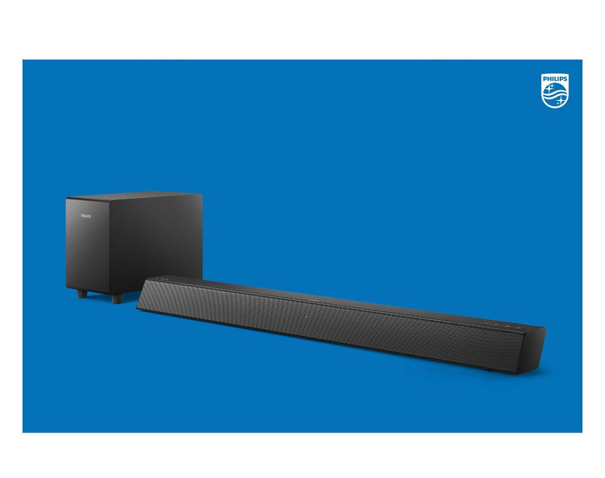 Philips B5306 2.1-Channel Soundbar with Wireless Subwoofer and HDMI ARC Support