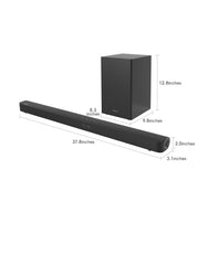 Hisense HS212F 2.1 Channel Sound Bar with Wireless Subwoofer, 120W, Dolby Audio, Pure Surround, Ezplay Support, Roku TV Ready, Bluetooth, HDMI ARC/Optical/AUX/USB (Model HS212F) Black