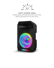 Restored ION Audio PA LIVE 500-Watt Karaoke Party Speaker - Bright Robust and Clear Booming Sound with Brilliant Visual Effects and Microphone